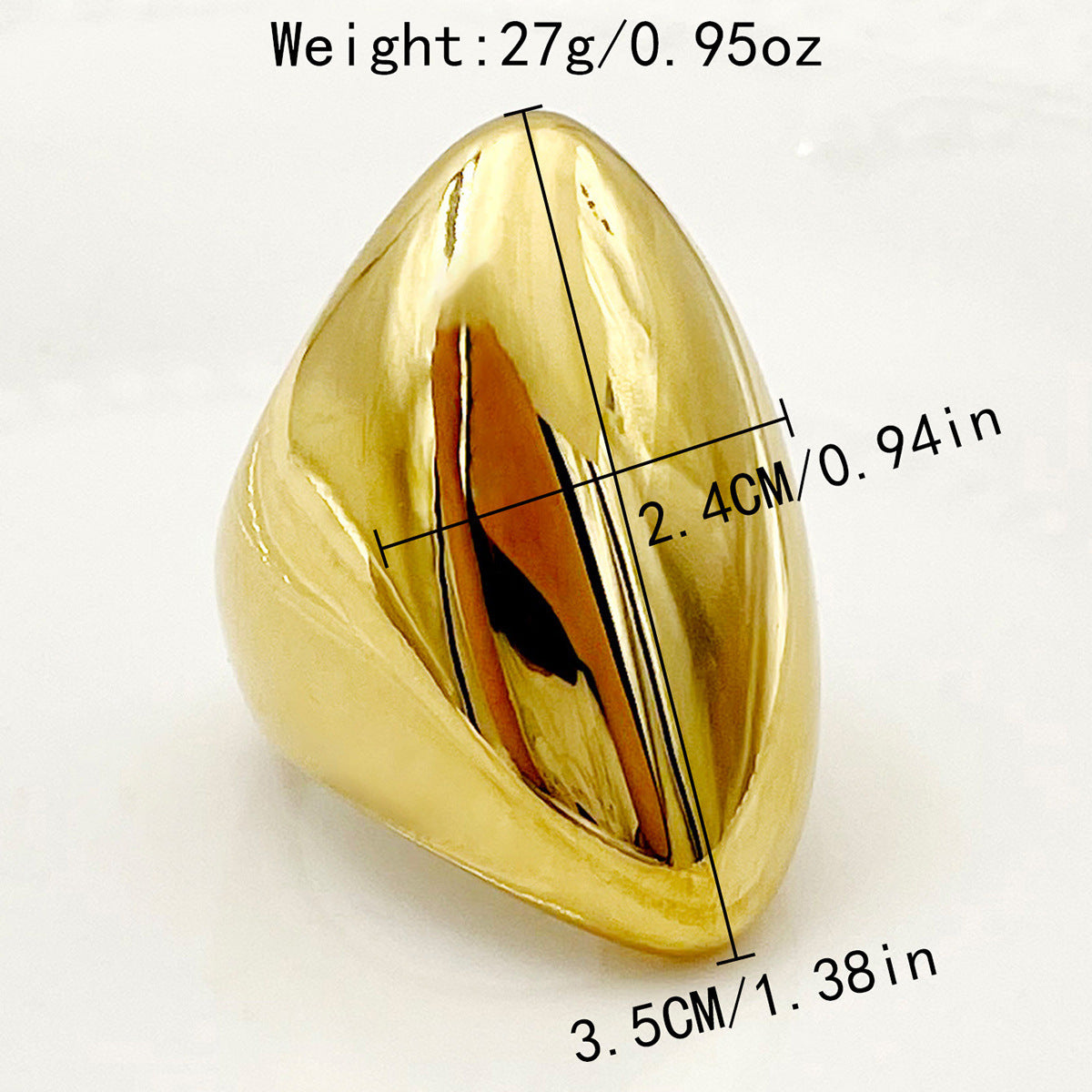 Stainless Steel Super Large Exaggerated And Personalized Geometric Irregular Smooth Section