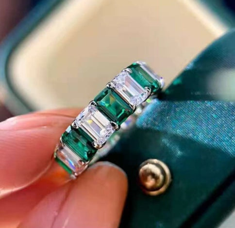 Iridescent Zircon Ring Shape Micro Set Geometric Design Alloy Hip Hop Jewelry Geometric Statement Elegant Chic