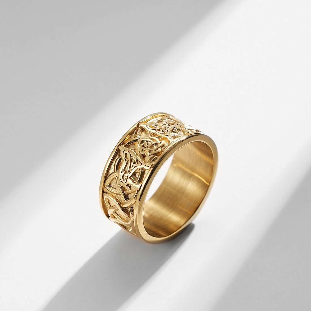 Celtic Tie Titanium Ring For Women Steel Gold Black Sizes 7 8 9 10 11 12 Fashion Accessory Elegant Style Piece