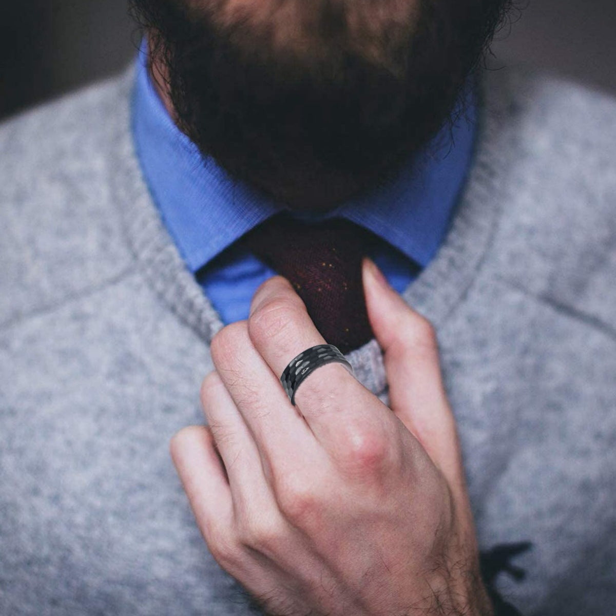 Mens Titanium Steel Ring 8mm Band Vacuum Plated Gold Black Simple Band Ring For Men Sizes 7 To 13 Everyday Use