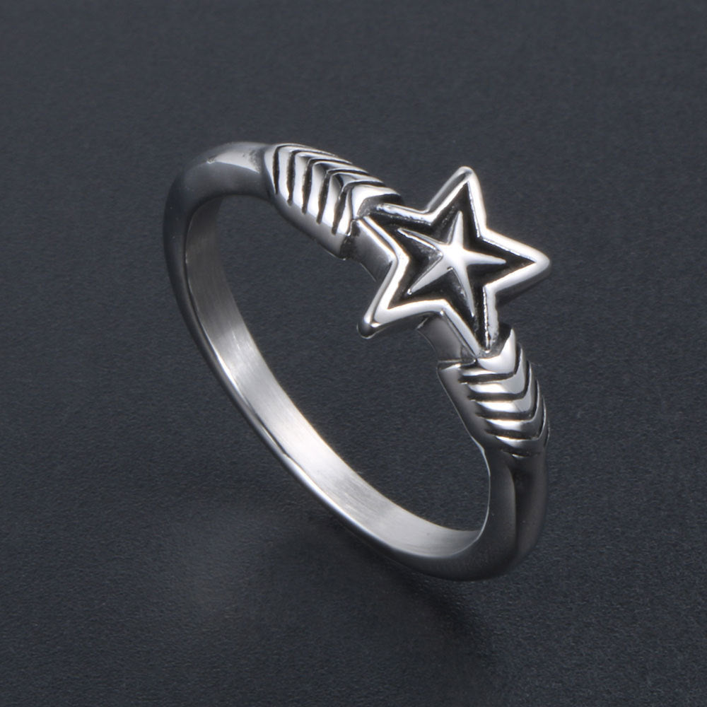 Personalized Fashion Star Female Ring Simple Men's Accessories Retro