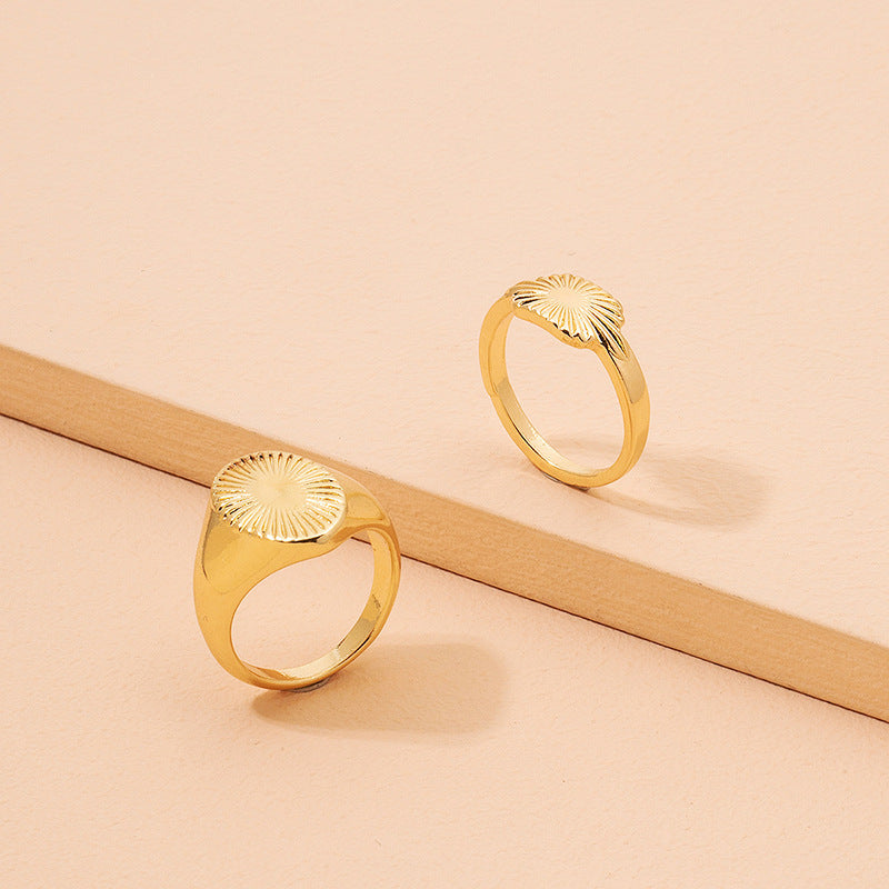 Womens Fashion Ring Electroplated Alloy Elegant Ring Average Size European And American Ring Jewelry Color Gold