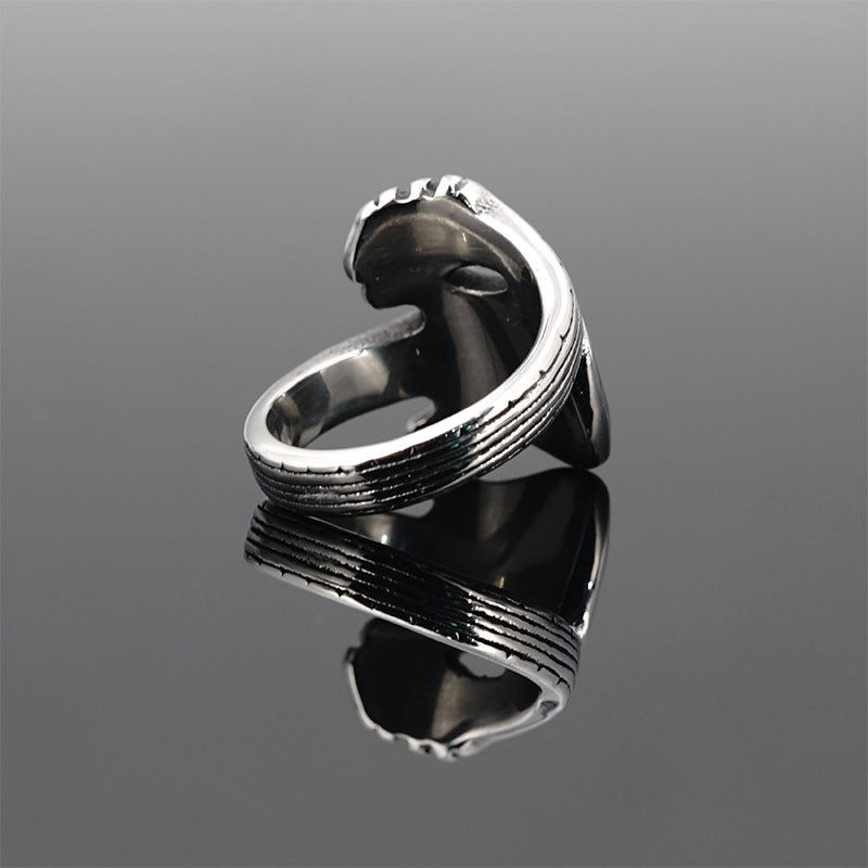 Retro Punk Titanium Steel Ring Men's Personality Wide Ring