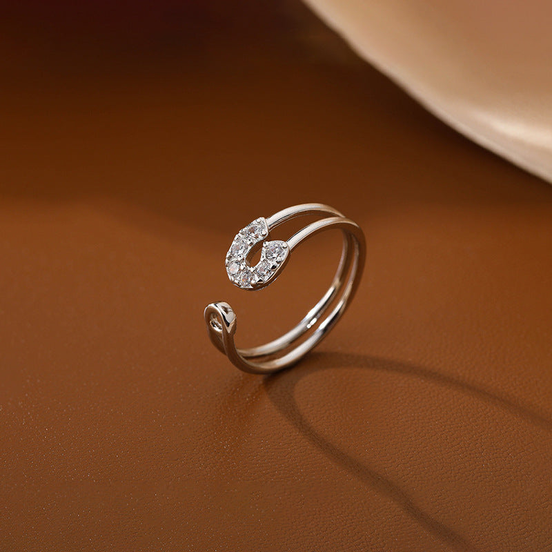 Womens S925 Silver Paper Clip Ring Adjustable Opening Fashion Ring For Women Girls 100 New Design High Quality