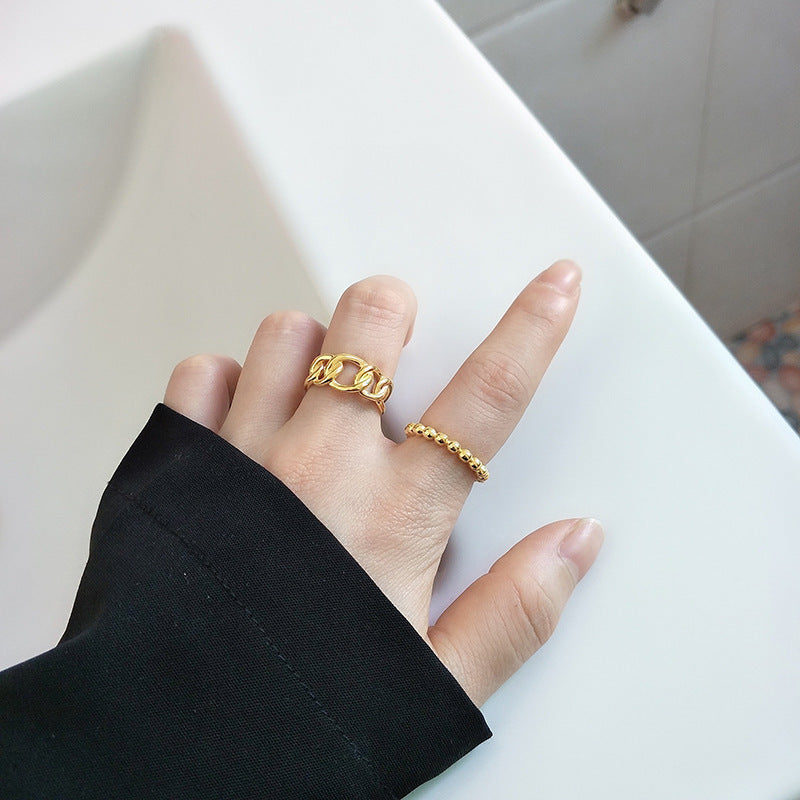 Adjustable Alloy Ring For Women Exaggerated Gold Jewelry