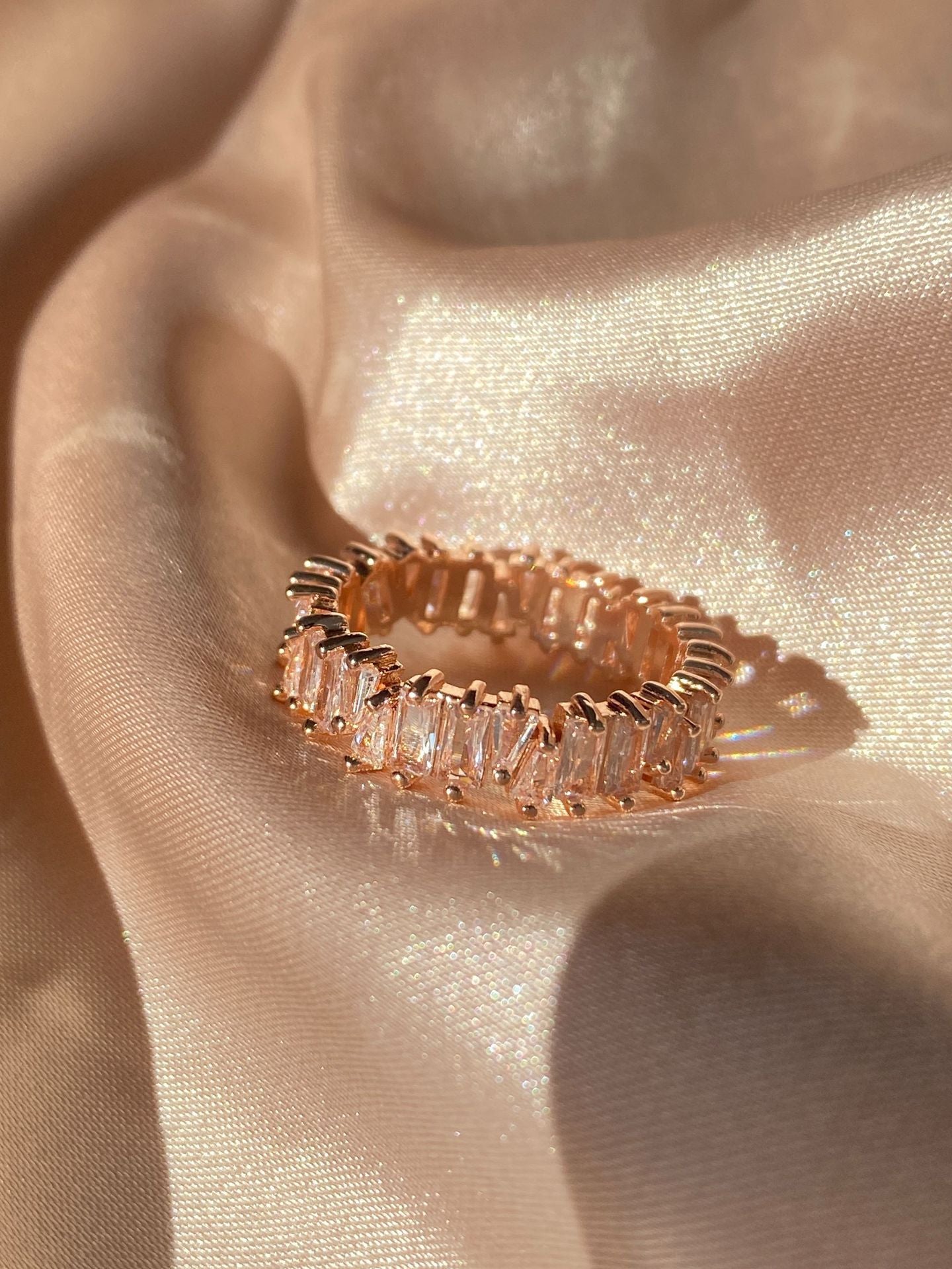 Womens Copper Ring Inlaid Zircon Ladder Design Geometric Square With Gold Inlay Treatment Fashion Jewelry Gift