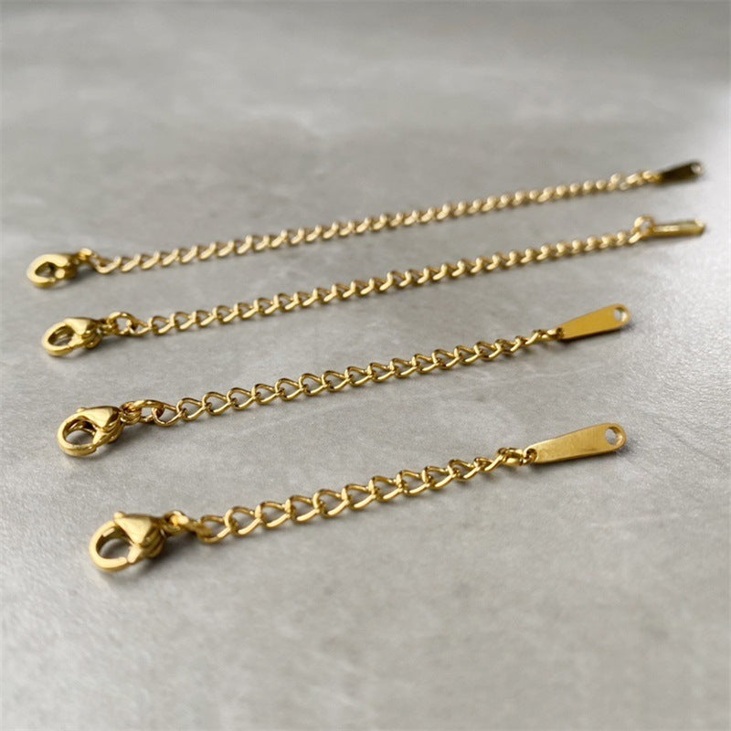 Stainless Steel Jewelry Extension Chain Adjustable Simple Design Long Tail Extender For DIY Necklace Bracelets