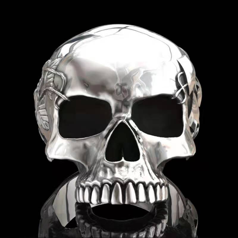 Mens Skull Ring Alloy Silver Finish Fashion Jewelry