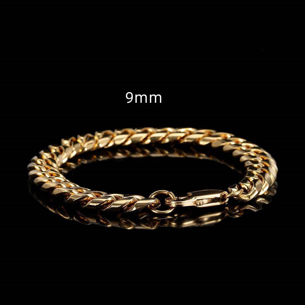 Unisex Stainless Steel Cuban Chain Bracelet With Japanese Buckle Round Grinding Design For Everyday Wear With Clasp