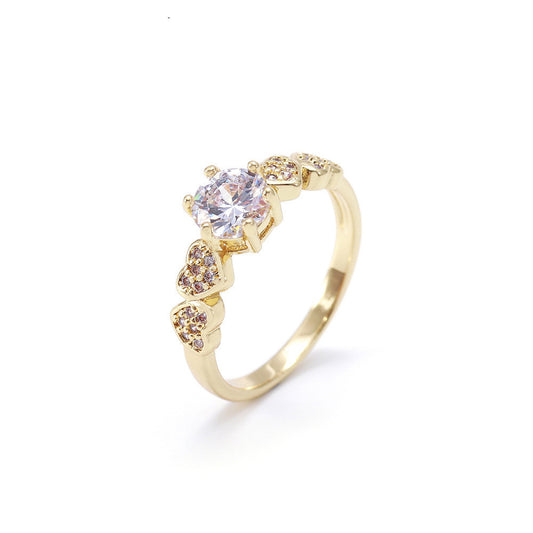 Womens Heart Shaped Copper Ring Electroplating European American Design Quality Durable Fashion Jewelry For Her