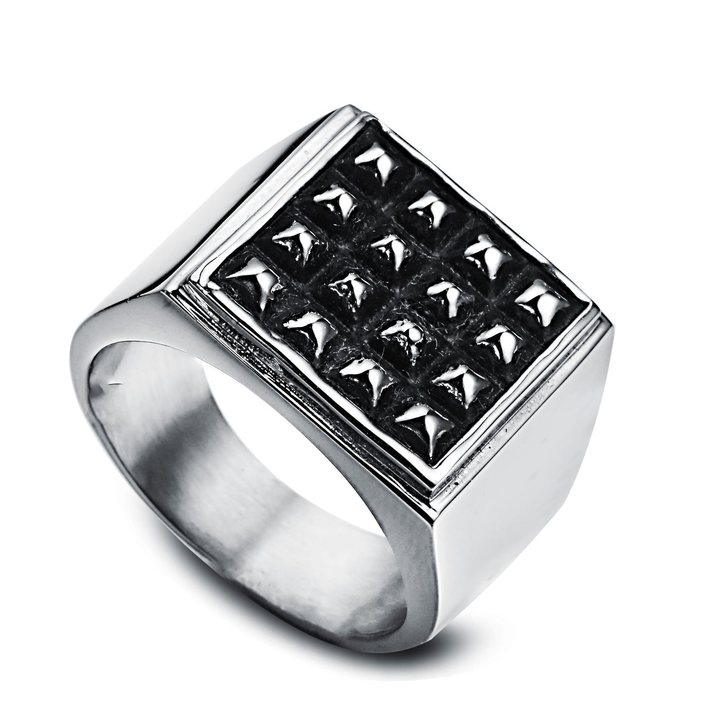 Stainless Steel Ring For Men Geometric Ring Electroplated Domineering Statement Jewelry Gift Black Gold Silver