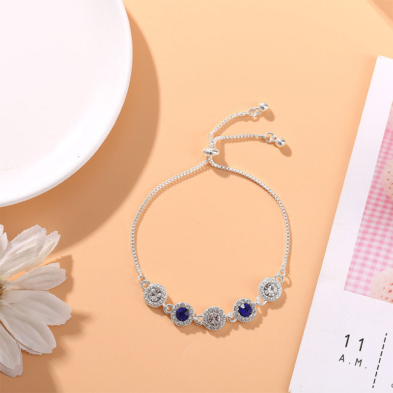 Womens Star Zircon Flower Bracelet Alloy Jewelry Gift