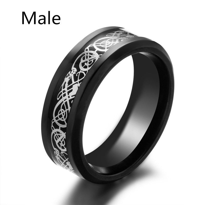 Unisex Geometric Ring With Zircon Inlay Alloy Band Gold Black Finish European American Style Jewelry For Women