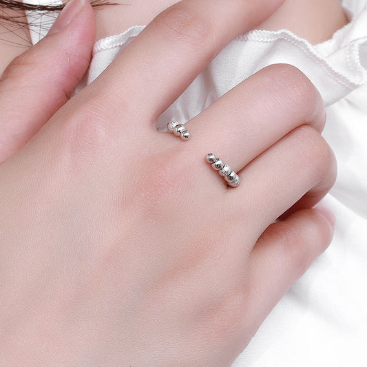 Sterling Silver Adjustable U Shaped Geometric Ring Women