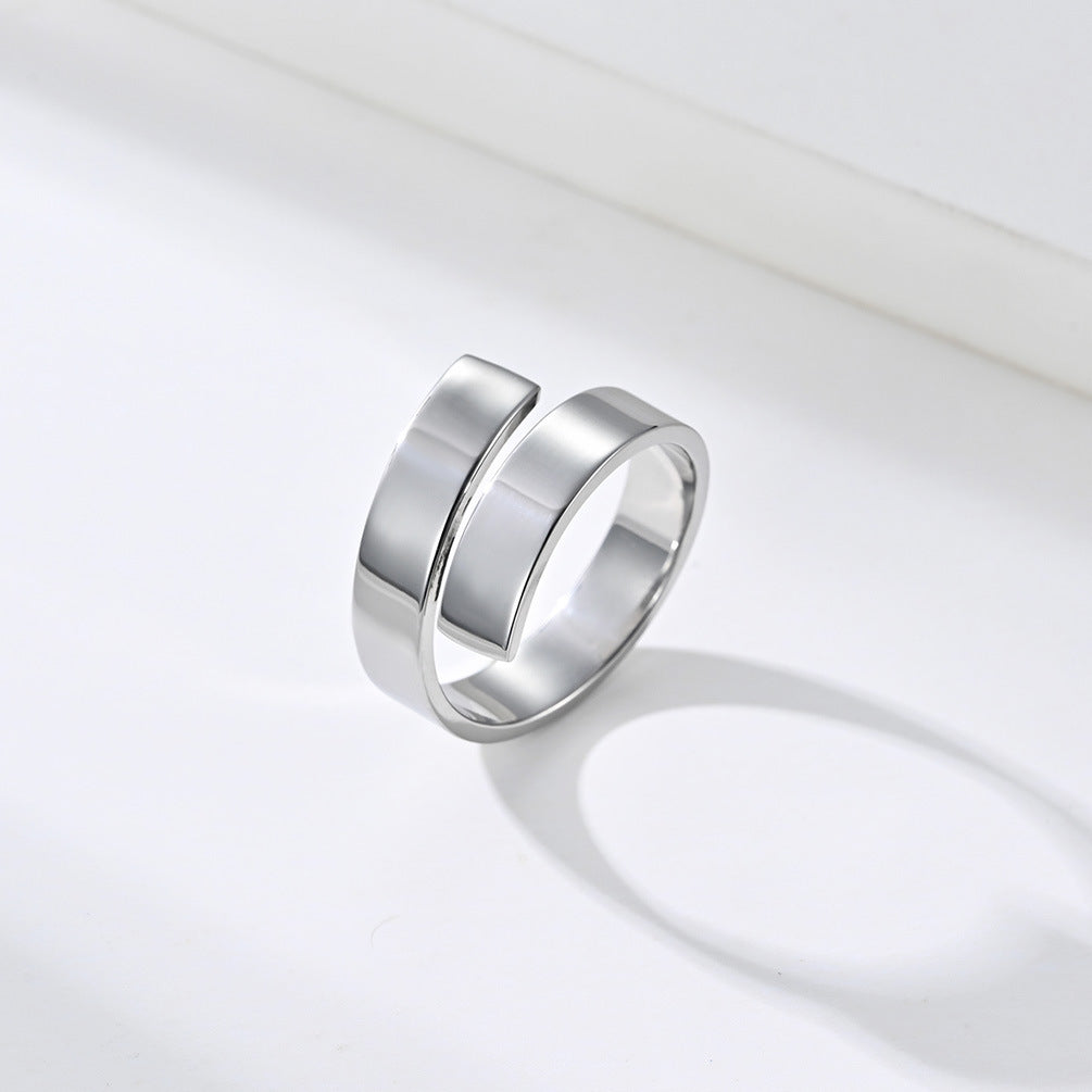 Simple Harajuku Lightning Tide Eclipse Ring Hollow Titanium Steel Unisex Fashion Jewelry For All Wear Everyday