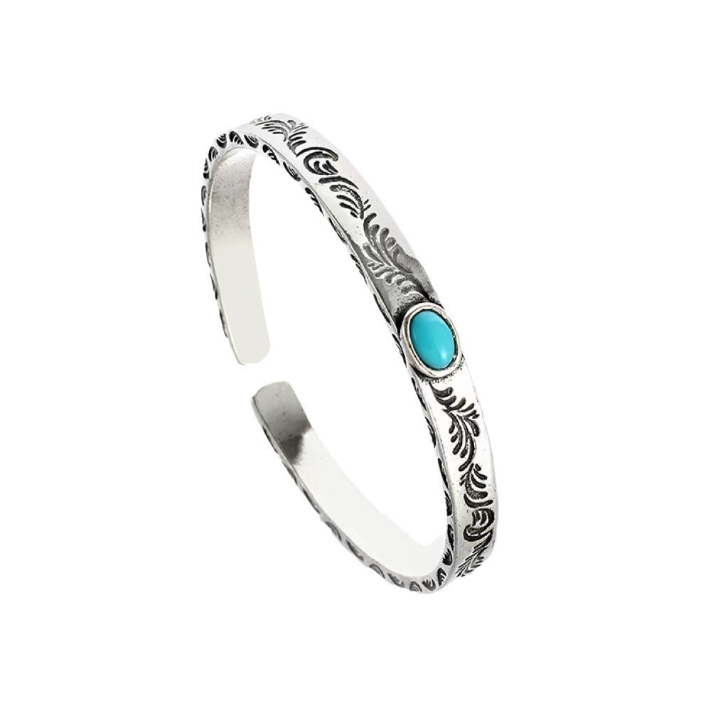 Engraved Vintage Ring Bracelet Elegant Alloy Jewelry Gift For Men Women Electroplated Accessory Timeless Gift Idea