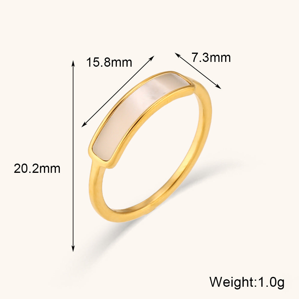 Titanium Steel Ring Shell Thin Band Geometric Jewelry Electroplated Longlasting Everyday Wear Fashion Accessory