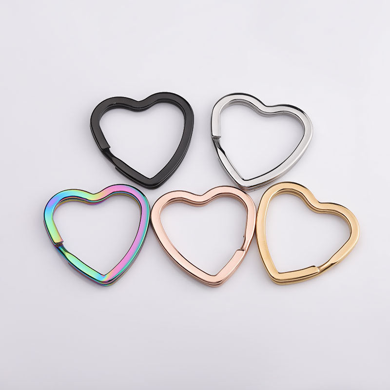 Stainless Steel Peach Heart Keychain Couple Pendant Customizable Keyring Travel Souvenir Steel Color Gold Rose