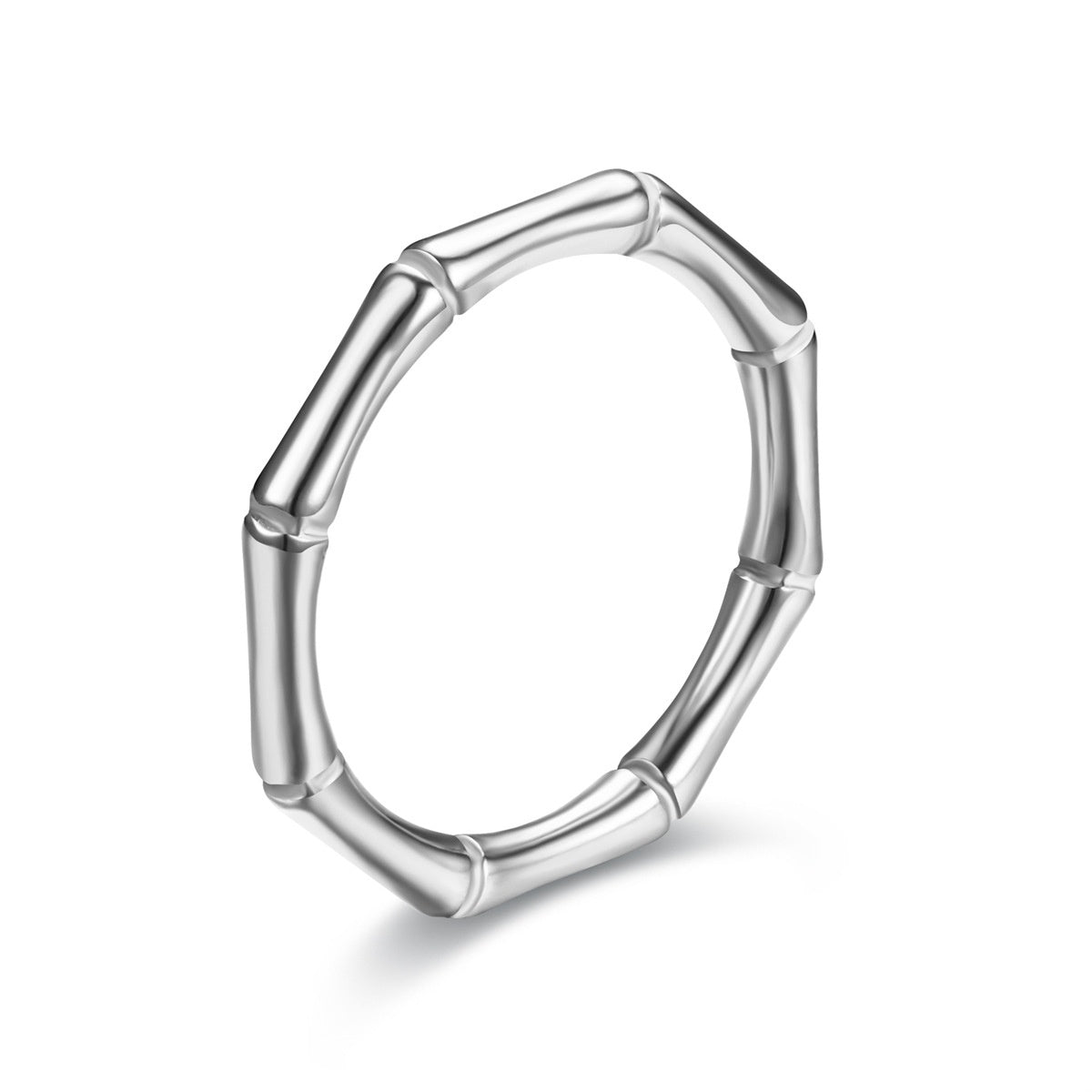 Womens Personalized Knuckle Ring Adjustable Stainless Steel Bamboo Joint Ring Letters Numbers Text Fashionable