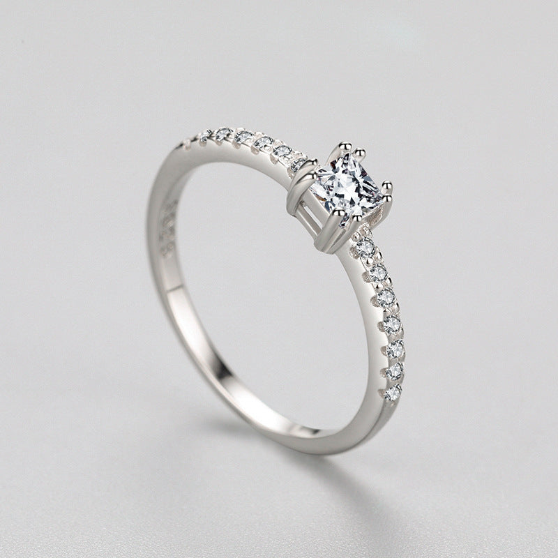 S925 Silver Hearts And Arrows Ring Gold Plated Gemstone Inlay Lightweight Band For Women Elegant Daily Wear US