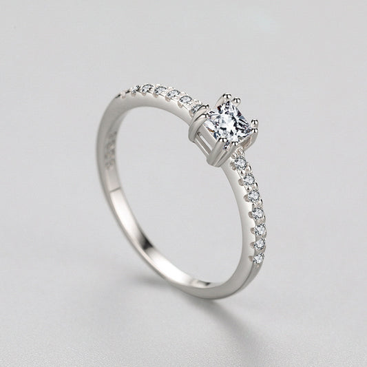 S925 Silver Hearts And Arrows Ring Gold Plated Gemstone Inlay Lightweight Band For Women Elegant Daily Wear US