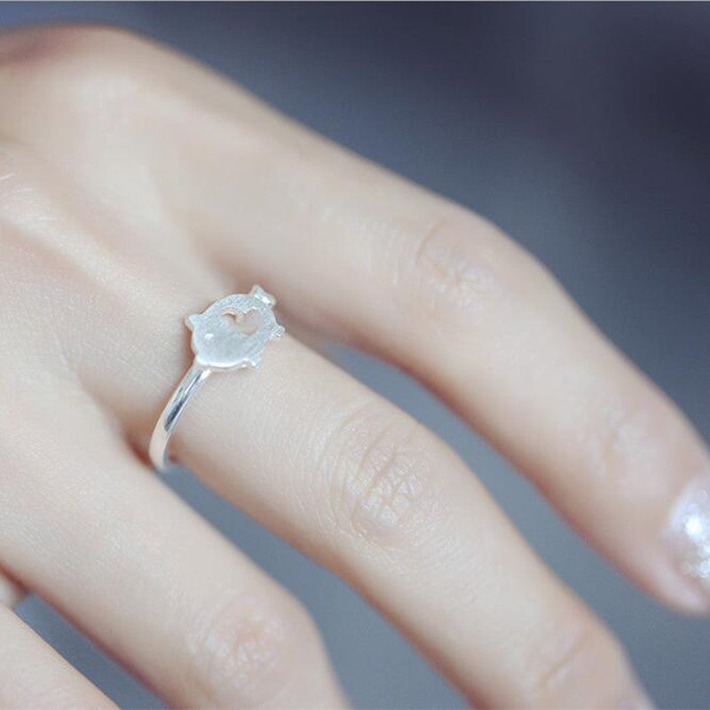 Womens Pig Ring Adjustable Brushed Copper Animal Jewelry Korean Fashion Travel Gift Ring For Everyday Wear Now