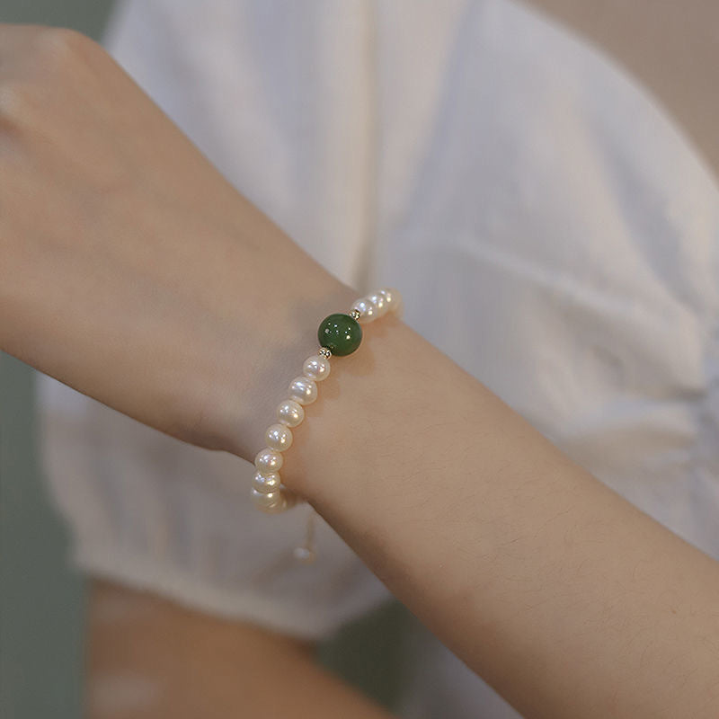 Pearl Bracelet For Women Geometric Transfer Bead Design Japanese South Korean Fashion Jewelry Gift Elegant New