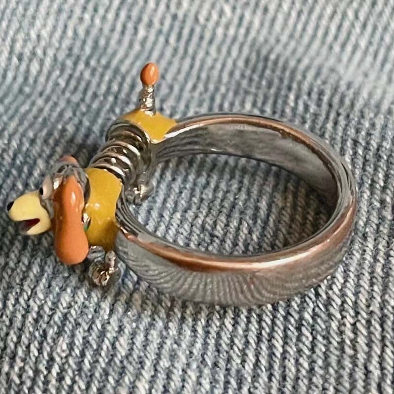 Girls Puppy Ring Cute Cartoon Animal Adjustable Ring Alloy Electroplated Trendy Pet Jewelry Accessory Gift For
