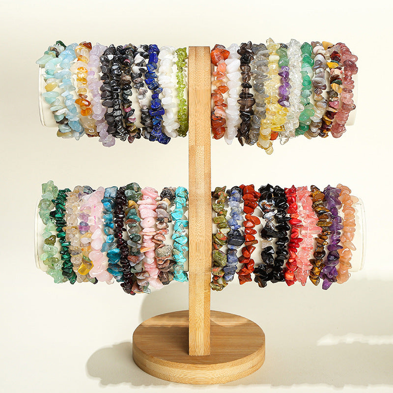 Handmade Natural Crystal Gravel Bracelet Agate Aventurine Irregular Chips Bracelet Women Unique Jewelry Gifts