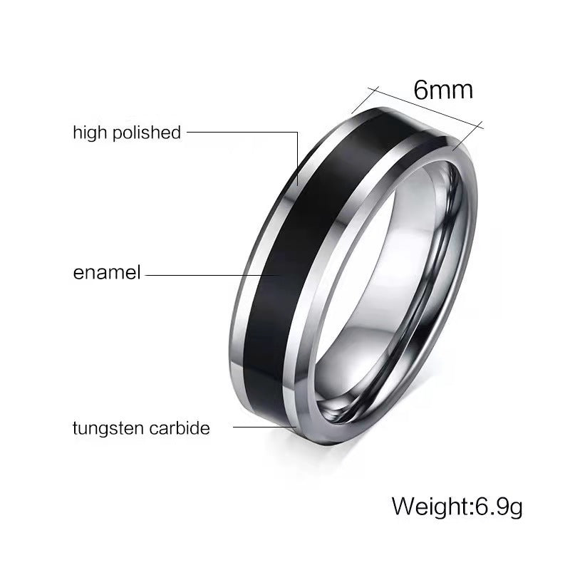 Couple Rings Titanium Steel Geometric With Three Zircon Stones Promise Bands Anniversary Jewelry Wedding Rings