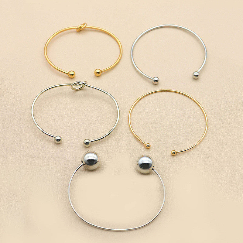 Womens Round Bead Knotted Bracelet Set Punk Geometry Fashion Jewelry Alloy European And American Bracelet Sets