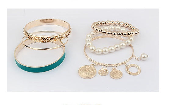 Womens Pearl Bracelet Hollow Multi Layered Design Alloy Jewelry Statement Accessory for Women Elegant Sparkles