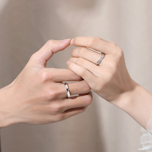 Couple Rings Set Adjustable Star Copper Rings For Him And Her Women Diamonds Men No Diamonds For Everyday Wear