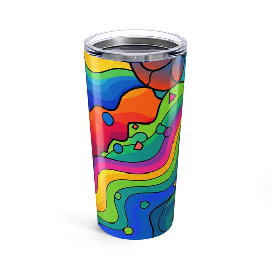 20oz Stainless Steel Printed Tumbler With Double Wall Vacuum Insulation Leak Proof Spill Resistant Durable Travel