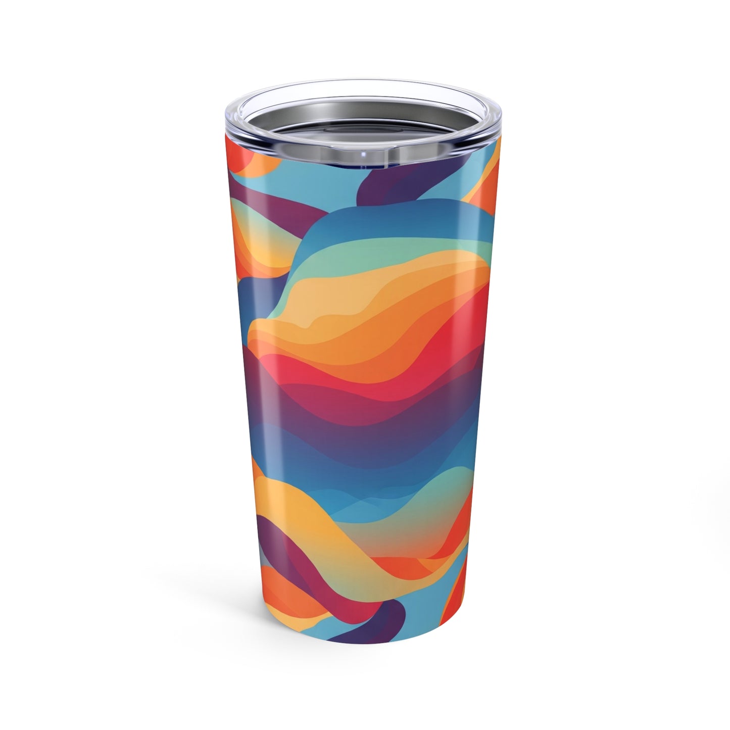 20oz Vacuum Insulated Tumbler With Printed Design Double Wall Stainless Steel With Spill Resistant Lid