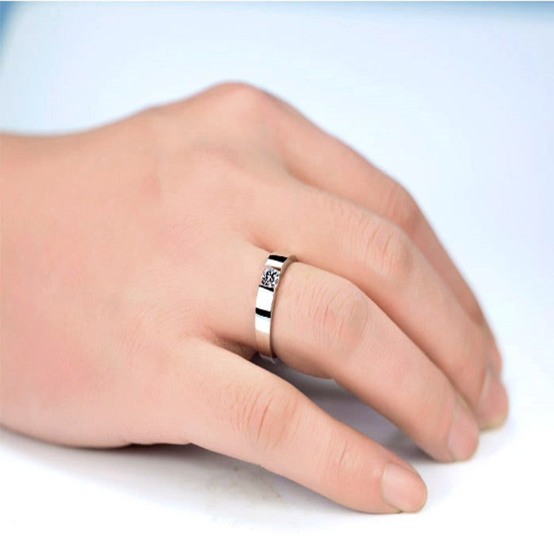 Couple Rings Matching Set Gold Plated Rings With Shine Cubic Zirconia Inlay Gems Promise Rings For Him And Her