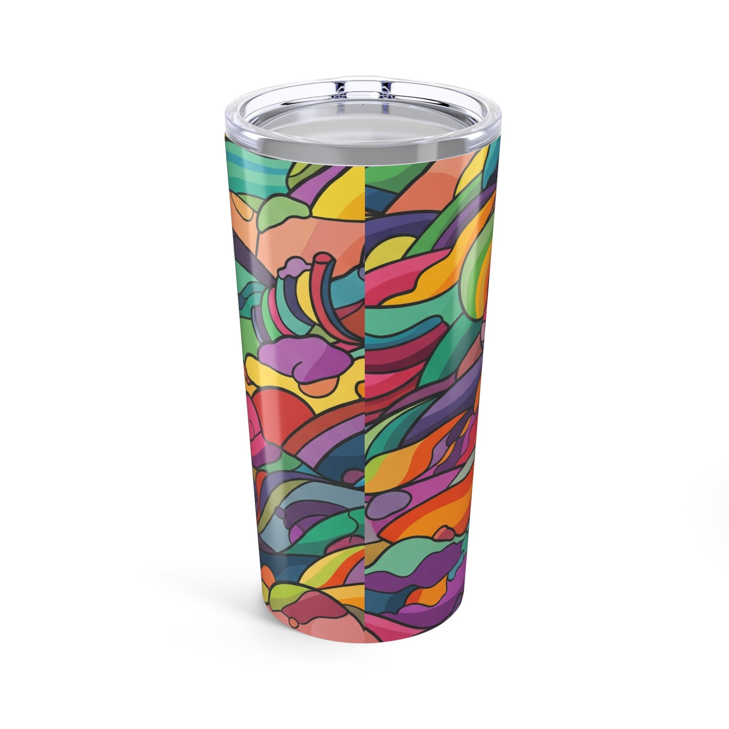20oz Double Wall Vacuum Insulated Stainless Steel Tumbler With Printed Artwork Spill Resistant Hot Cold Beverage