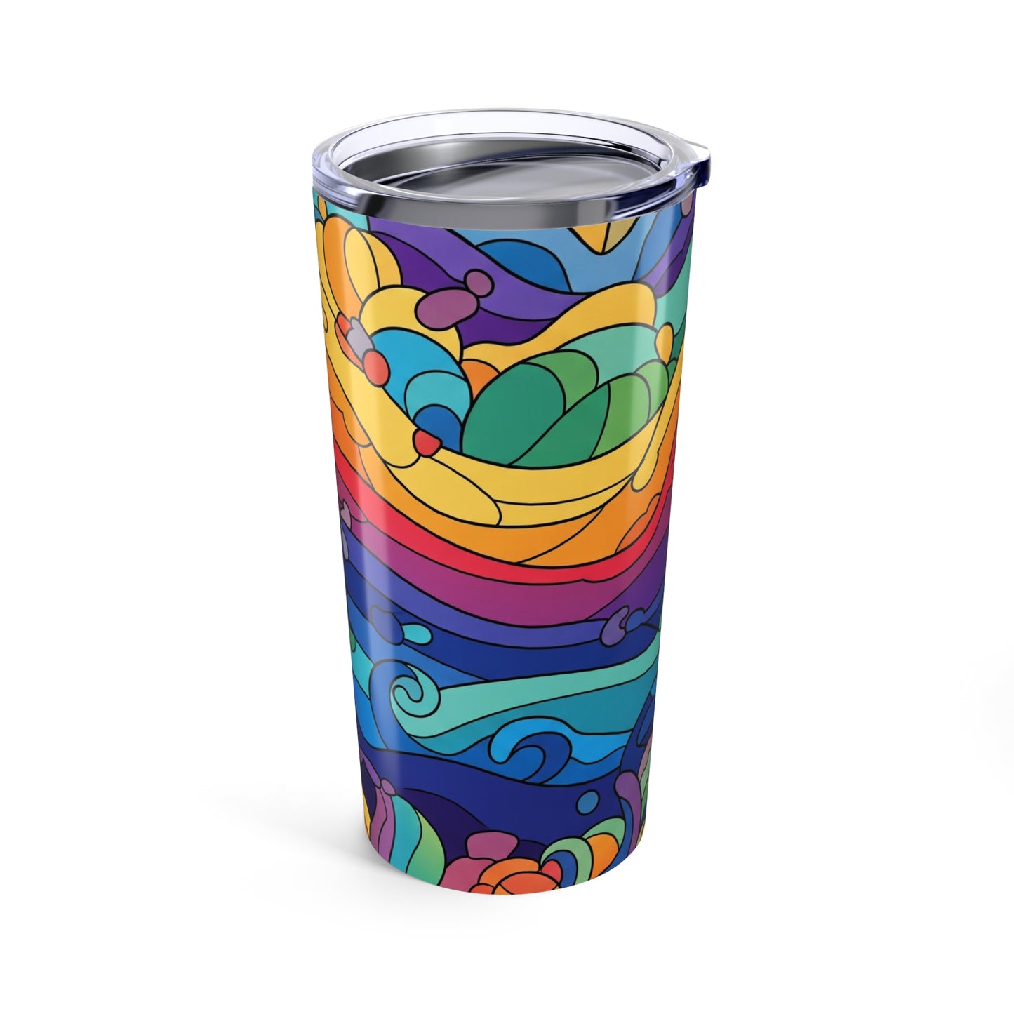 20oz Stainless Steel Travel Tumbler Featuring Printed Design Double Wall Vacuum Insulated Spill Resistant BPA Free