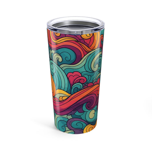 20oz Stainless Steel Travel Mug With Printed Design Double Wall Vacuum Insulated Spill Resistant Hot Cold Coffee