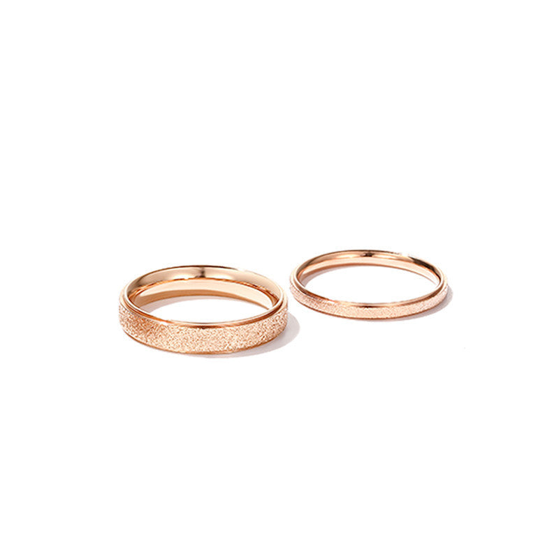 Titanium Steel Frosted Ring Rose Gold Minimalist Band