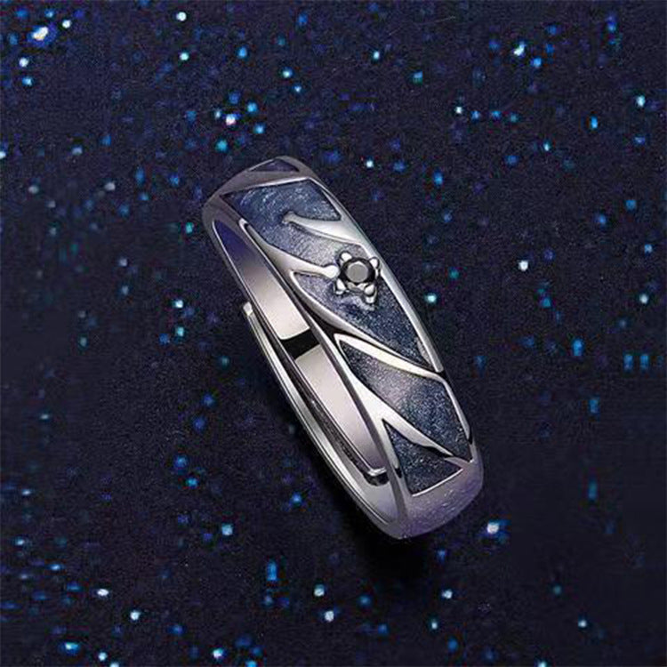 Adjustable Starry Sky Copper Couple Rings For Her And Him