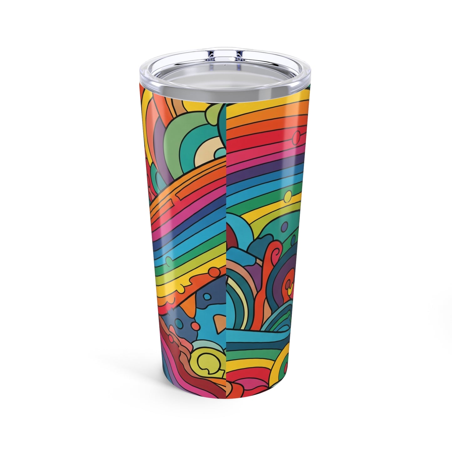 20oz Stainless Steel Travel Mug Double Wall Vacuum Insulated Printed Design Spill Proof Durable Hot Cold