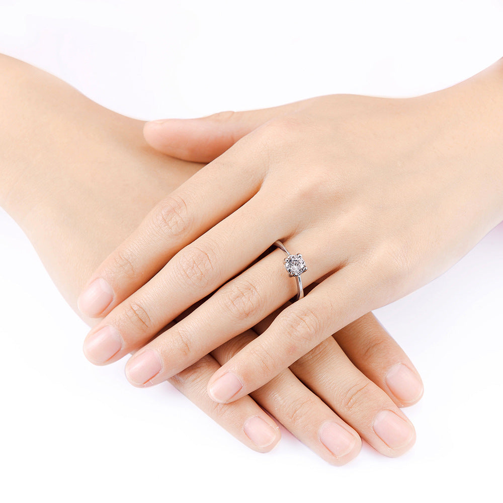 Geometric Zircon Inlaid Titanium Steel Couple Ring Set Fashion Jewelry For Lovers Engagement Gift Durable Quality