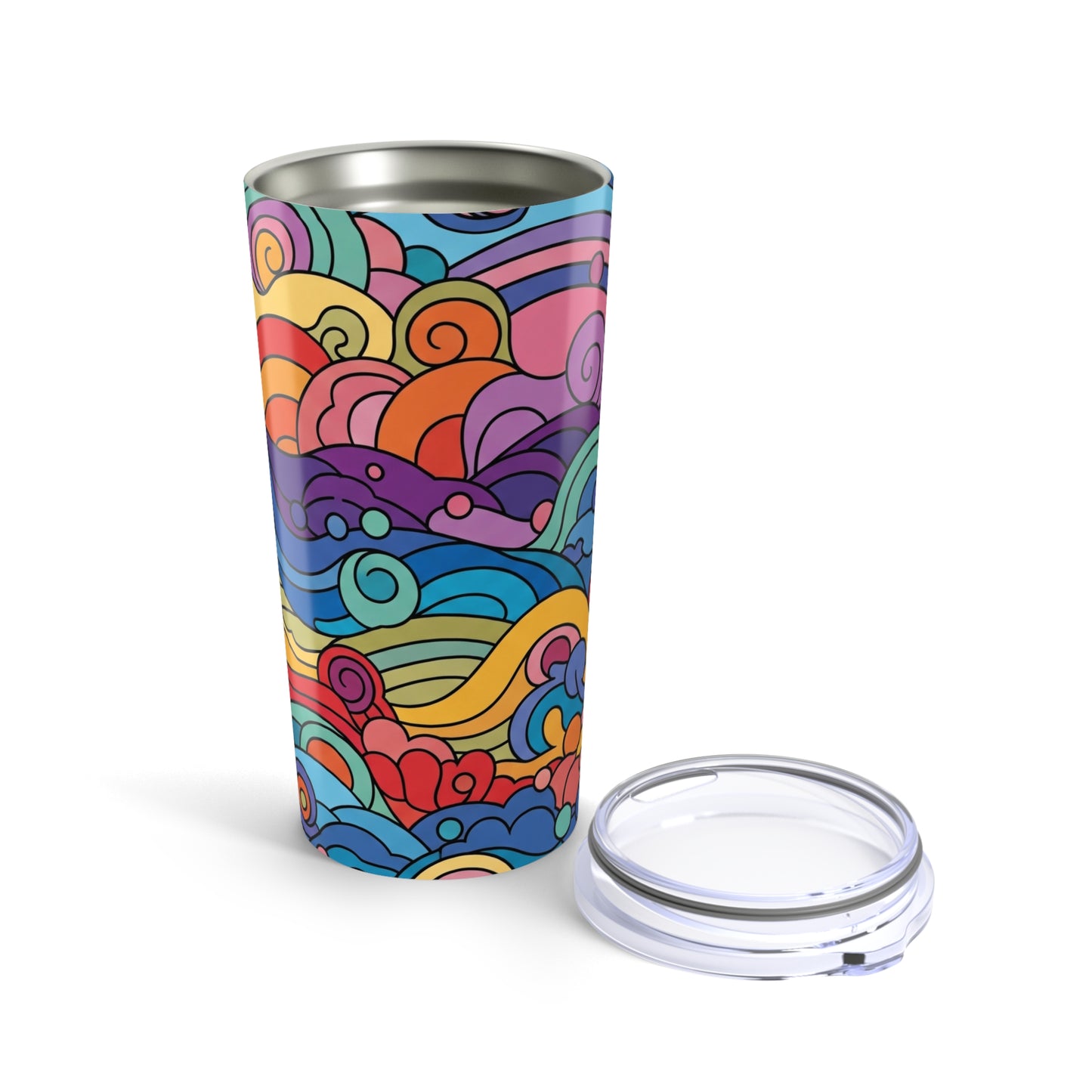 20 Oz Stainless Steel Tumbler With Lid Double Wall Vacuum Insulated Leak Proof BPA Free Printed Design Dishwasher