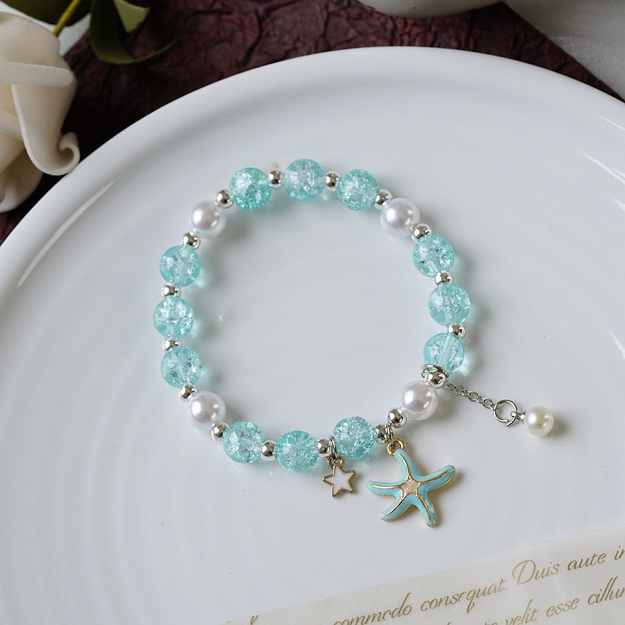 Womens Beaded Bracelet With Pearl Crystal And Alloy Animal Zodiac Charms Cartoon Adjustable Length Cute Charm