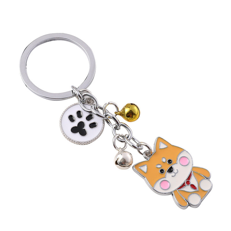 Metal Shiba Inu Cartoon Keychain for Bags and Everyday Keys