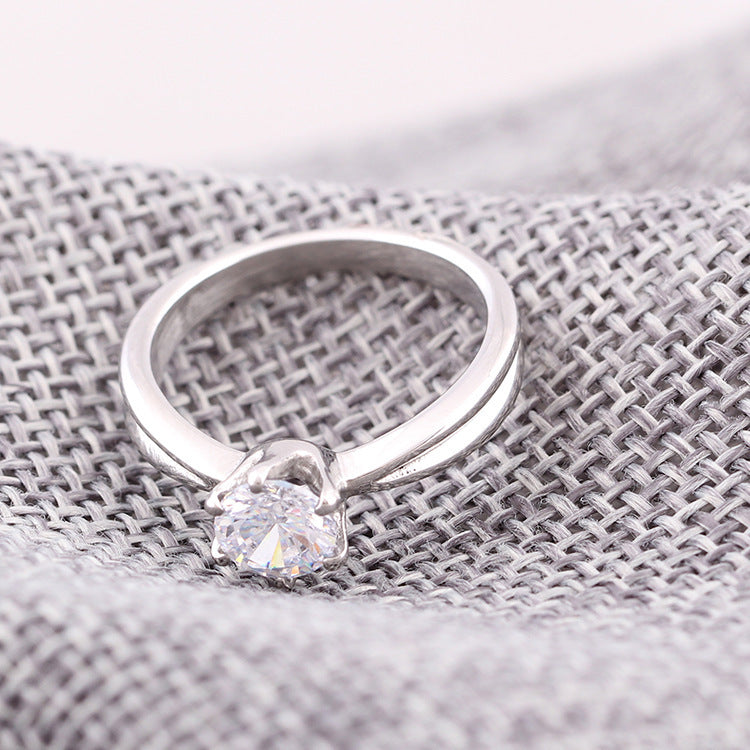 Geometric Titanium Steel Ring For Women Electroplated Finish Jewelry Sizes Five Through Nine Stainless Steel Ring