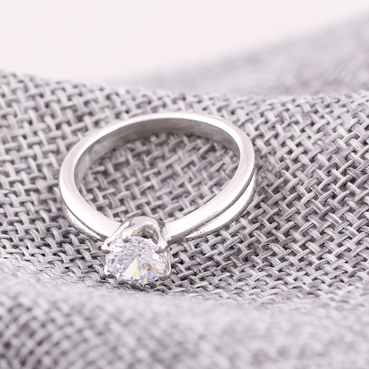 Geometric Titanium Steel Ring For Women Electroplated Finish Jewelry Sizes Five Through Nine Stainless Steel Ring