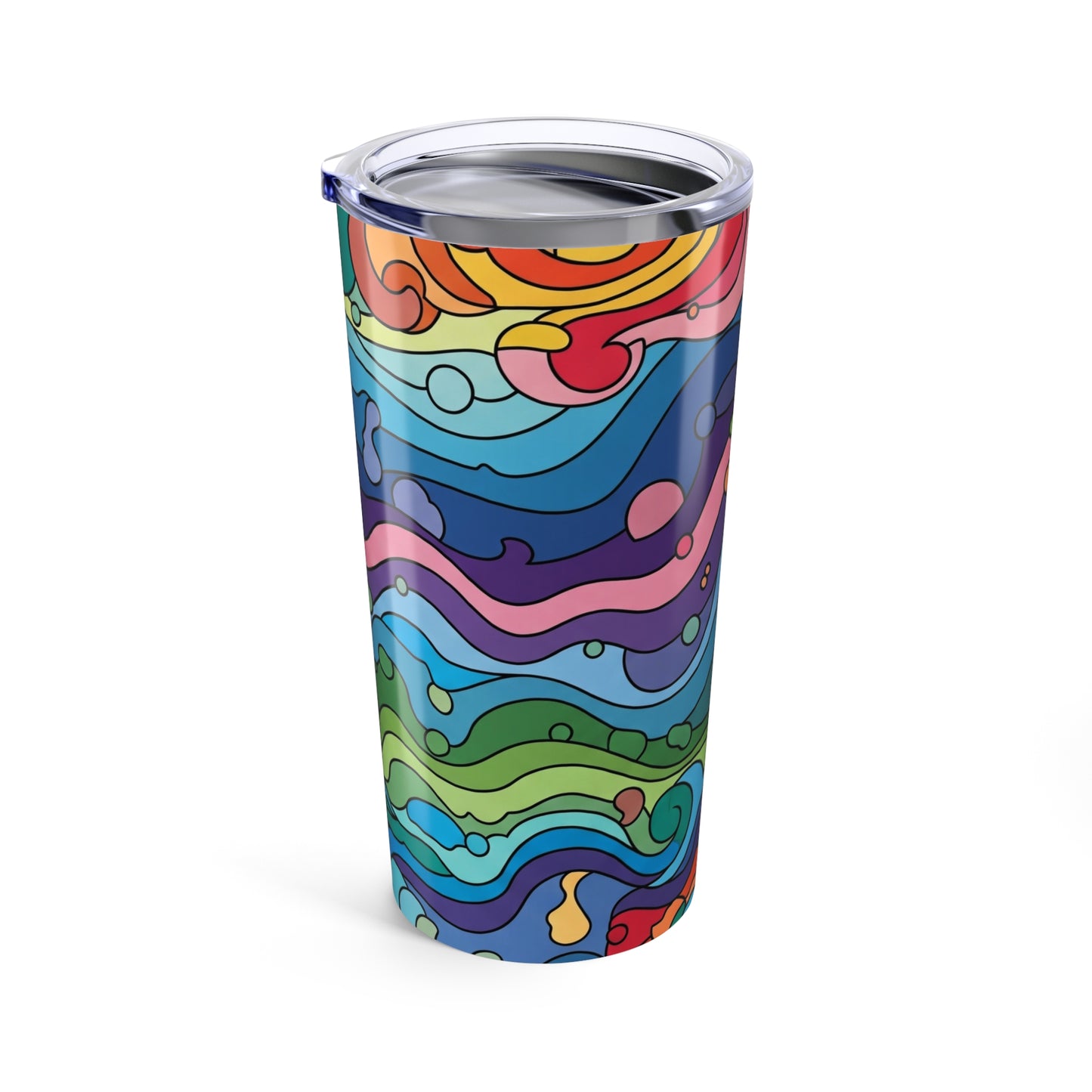 20Oz Stainless Steel Tumbler With Double Wall Vacuum Insulation Spill Resistant Durable Printed Design For