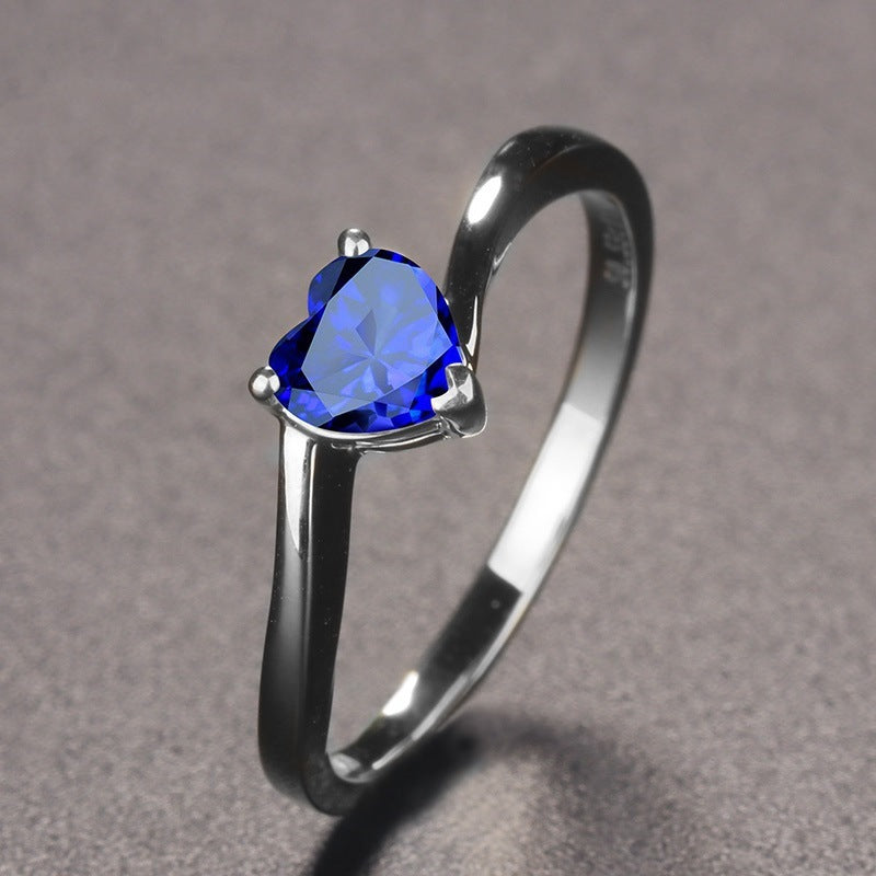 Heart Shaped Copper Ring Diamond Accent Gold Plated Band For Women And Girls Elegant Jewelry Size 6 7 8 9 10 Fashion